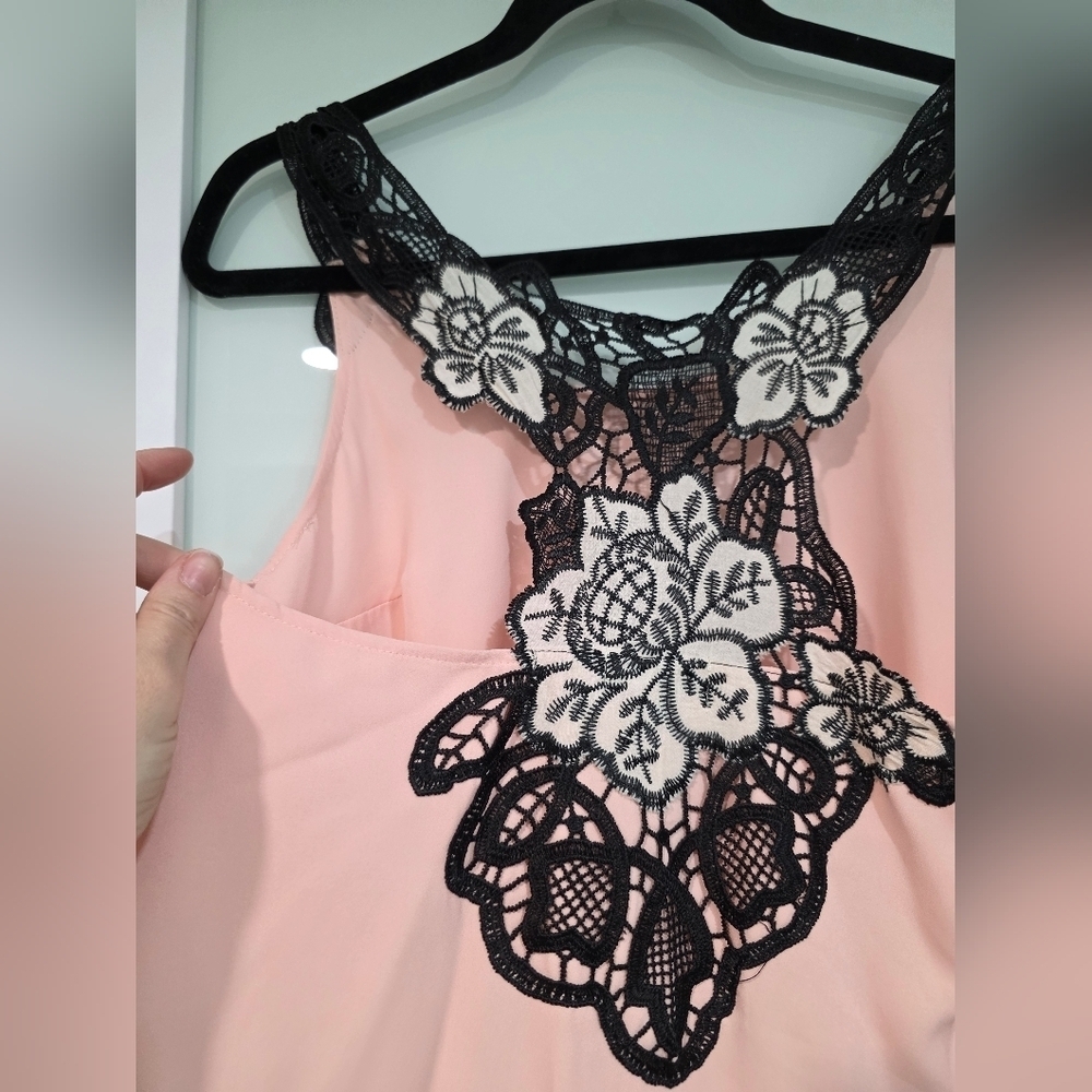 Smart Set Lace Trim Pink Top - Picture 13 of 16